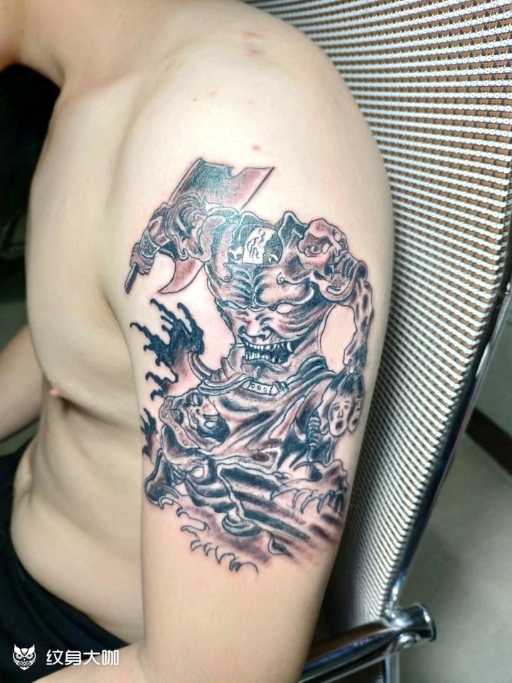 刑天_纹身图案手稿图片_柳超凡的纹身作品集