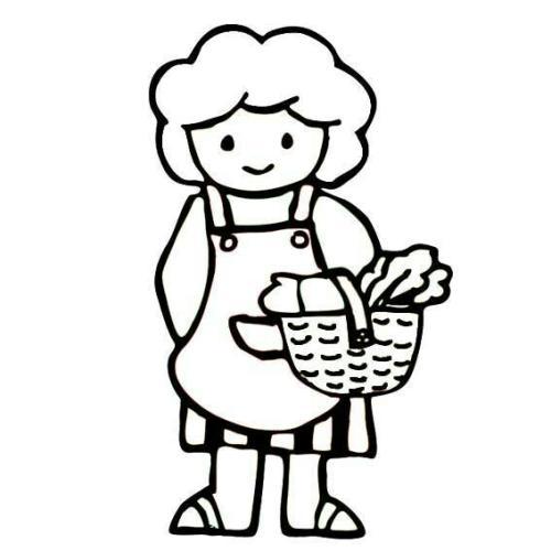 妈妈的全身简笔画怎么画