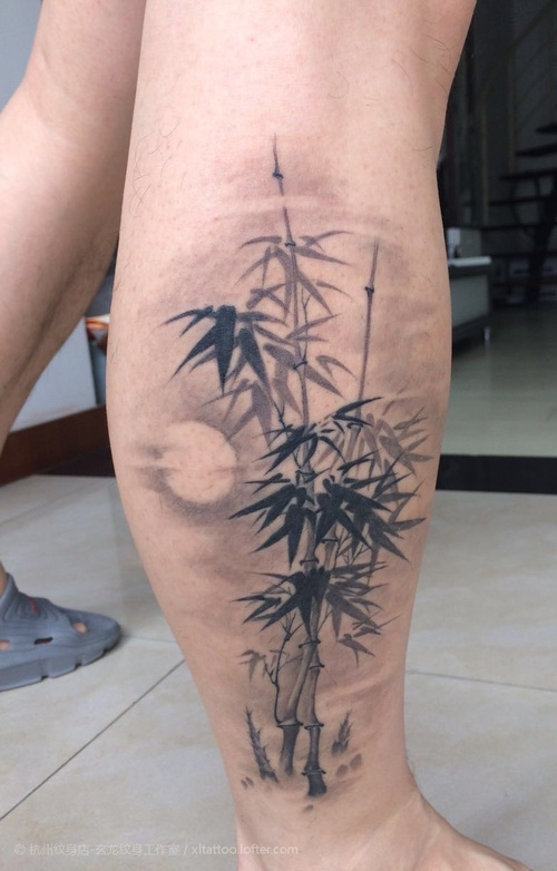 顾客发来竹子纹身恢复后的效果,.