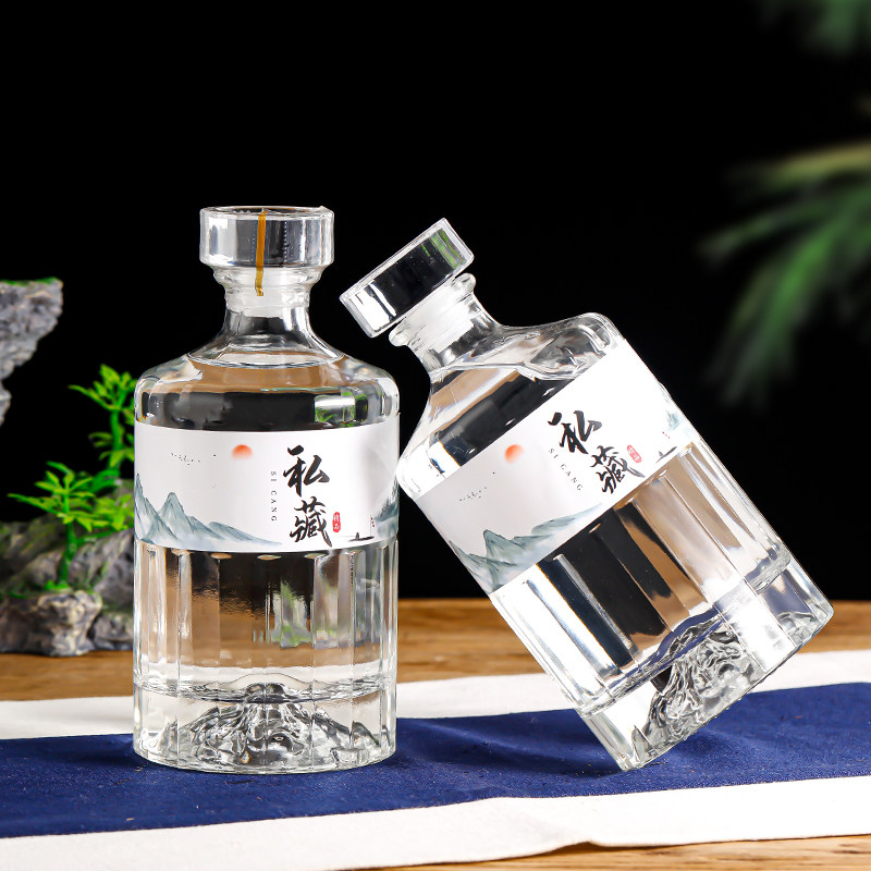 玻璃酒瓶空瓶透明一斤装高档白酒瓶原浆酒好看的送礼包装密封酒瓶