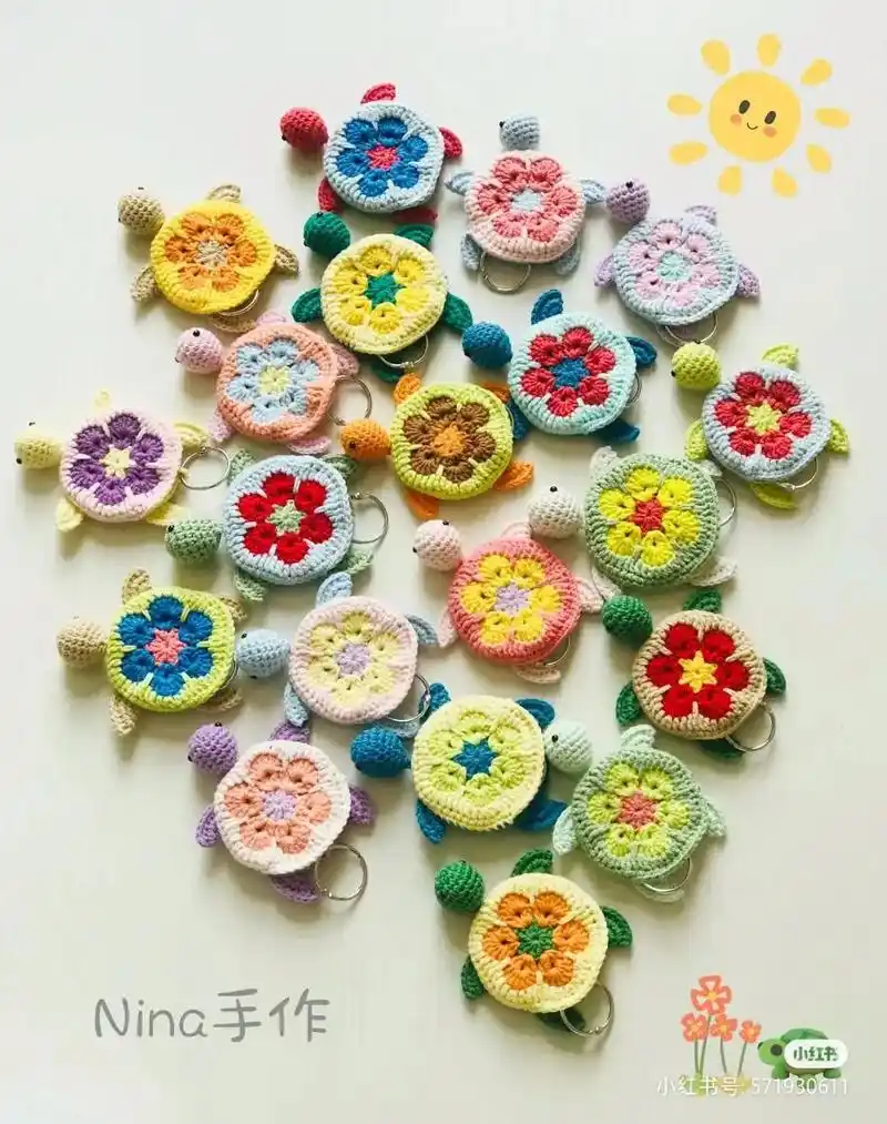 海龟小钥匙包图解.#钩针 #钩针编织 #钩针教程 ##钩针针 - 抖音