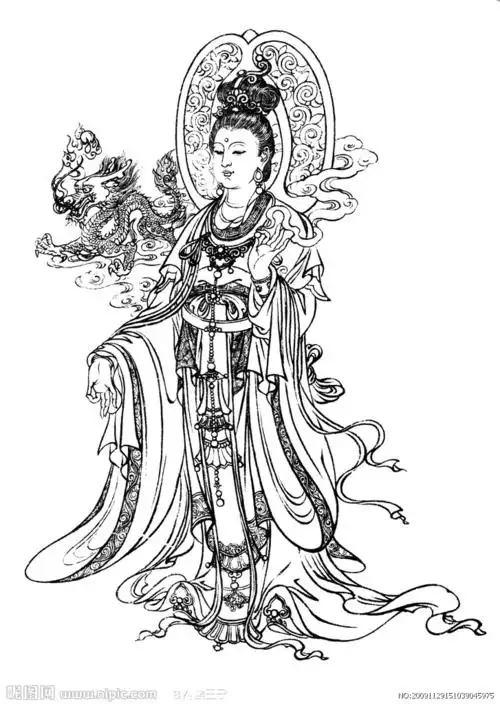观音设计图_白描人物_传统文化_文化艺术_设计图库_昵图网nipic.com