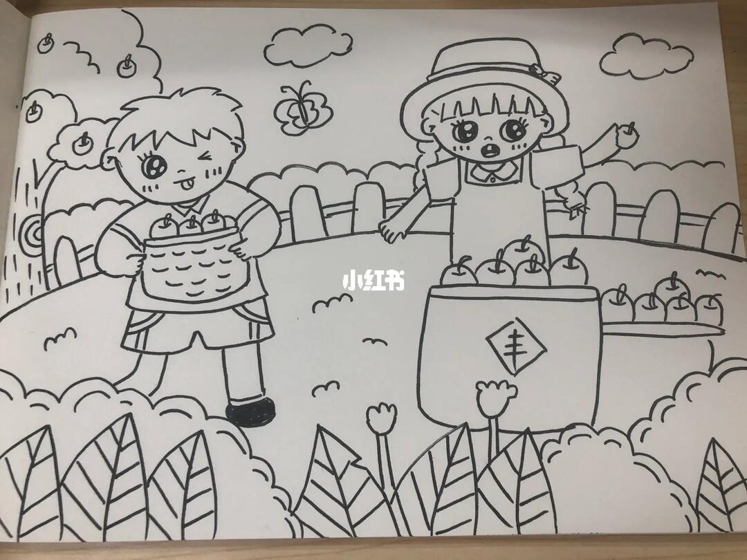 主题简笔画丰收秋天等