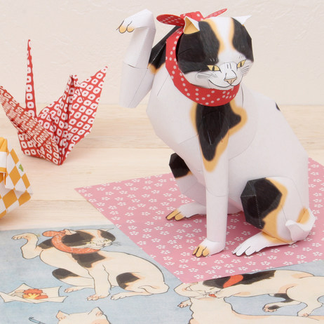 儿童手工折纸diy拼装立体3d纸质模型制作仿真动物猫咪宠物纸艺猫