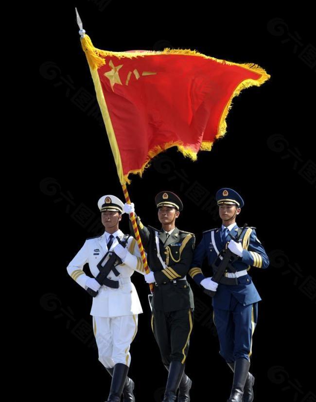 三军仪仗队 三军敬礼图片