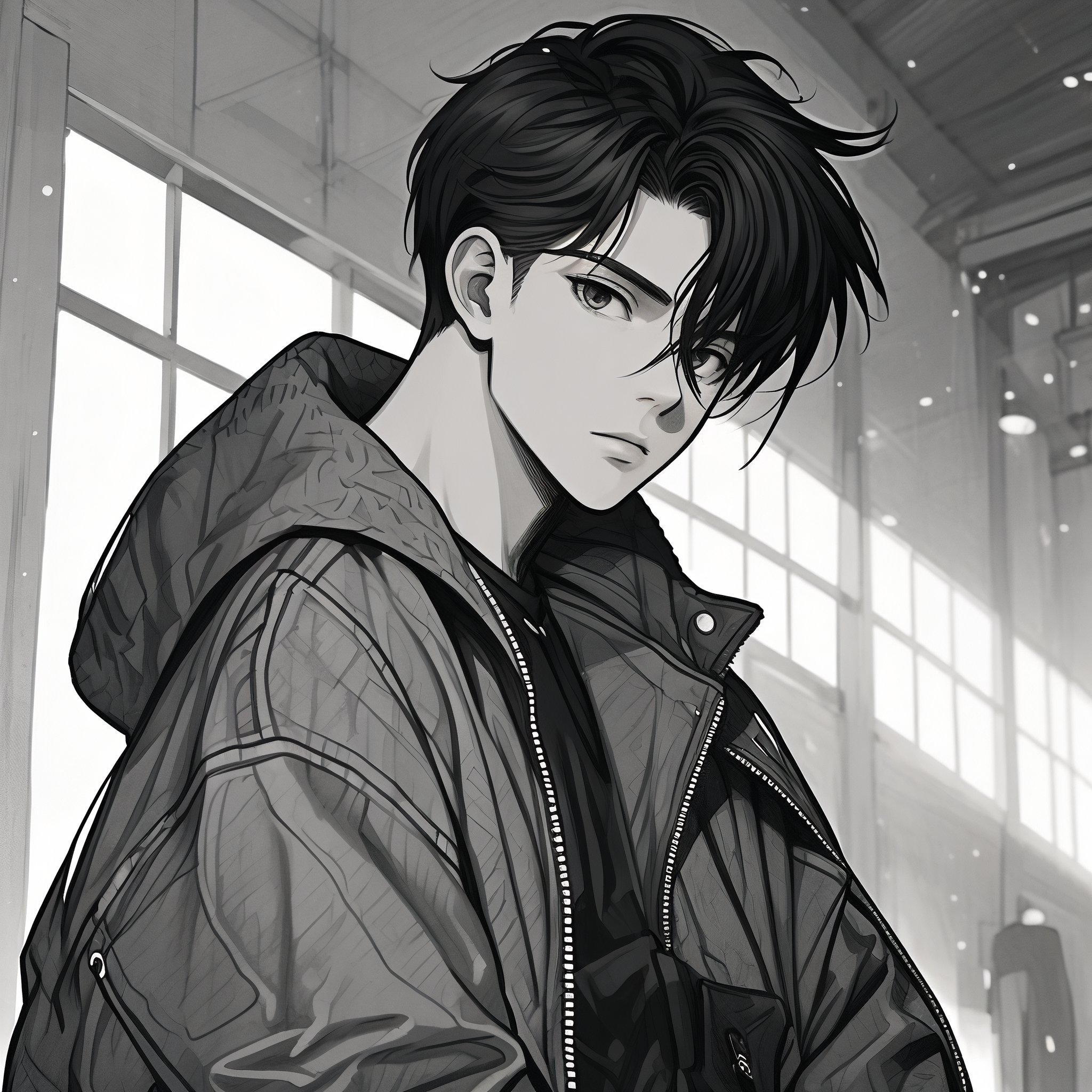 黑白素描风格,简约又不失帅气,适合喜欢低调又个性的你.