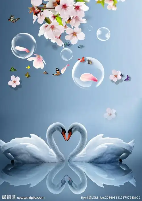 天鹅设计图__风景_psd分层素材_设计图库_昵图网nipic.com