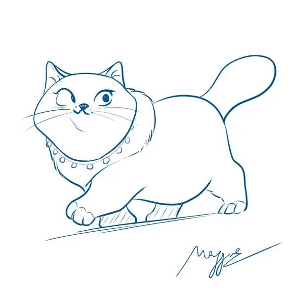 线稿动物手绘插画练习