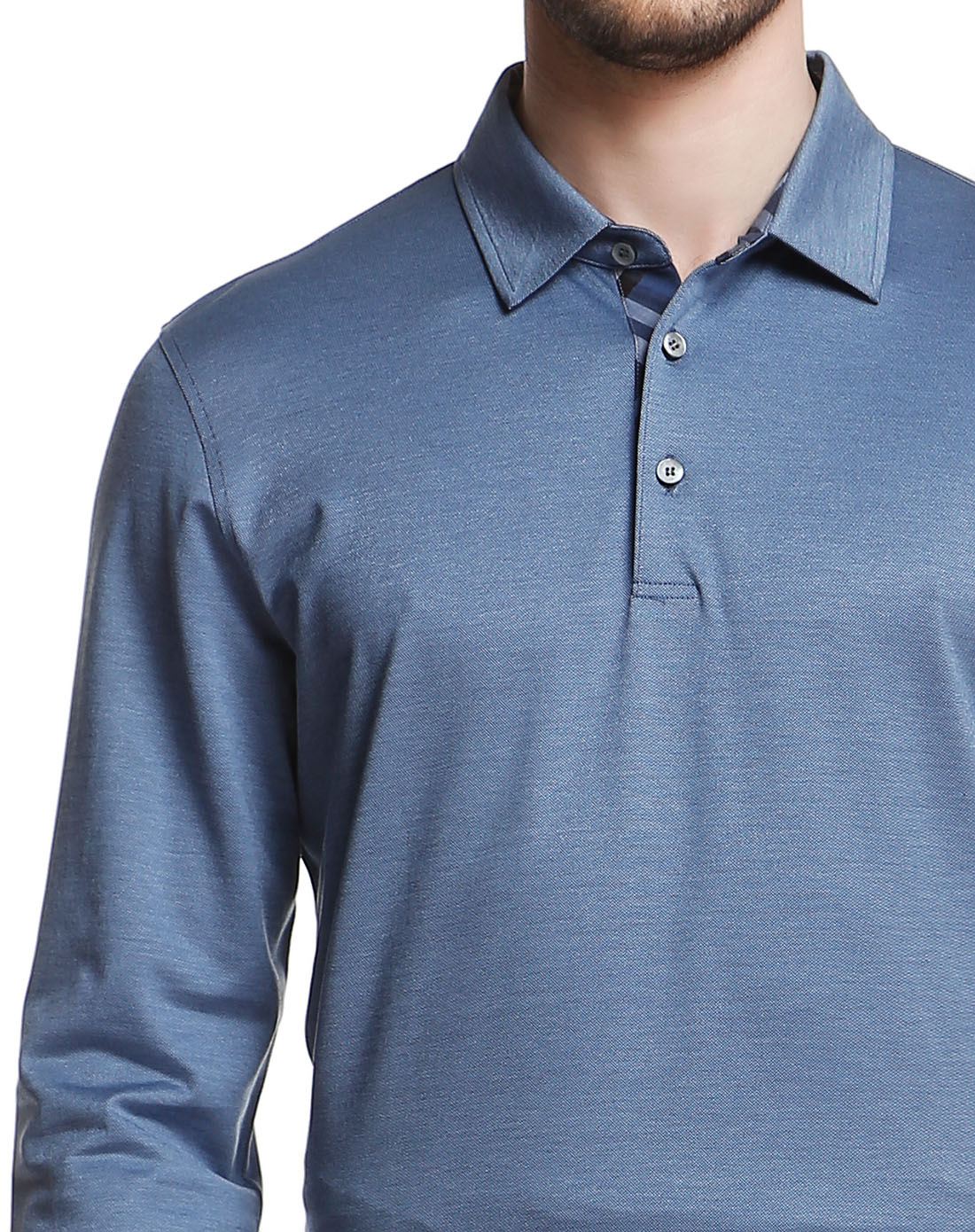 浅灰蓝色休闲百搭长袖针织t恤