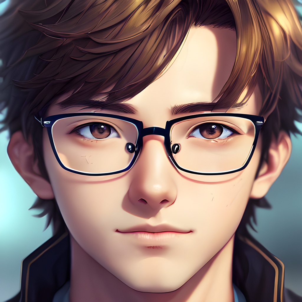 霸气帅气可爱戴眼镜的男生动漫头像 图片