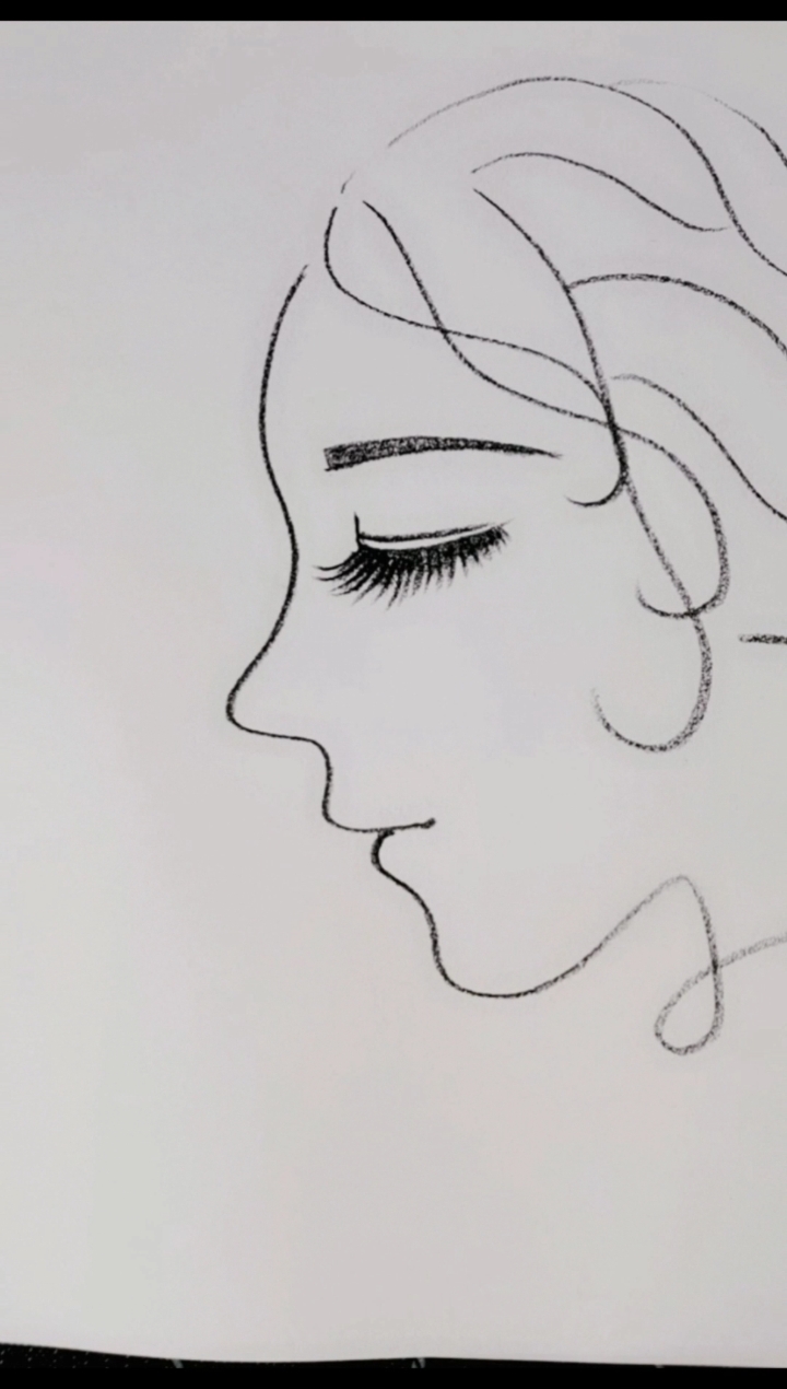 画画原来如此简单#画女孩侧脸