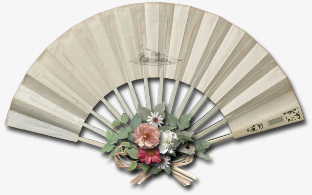 花朵折扇免抠素材免费下载_觅元素51yuansu.com