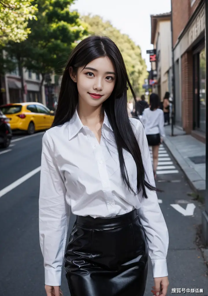 高清美女壁纸,美女小姐姐的白衬衫铅笔裙街拍写真_魅力_时尚_的图片