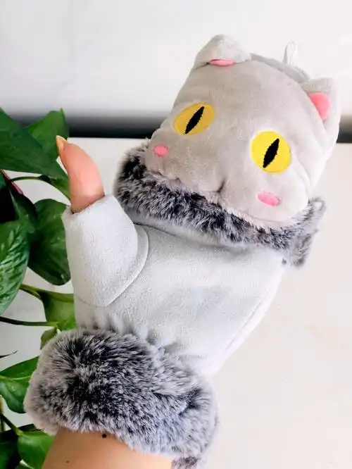 敲可爱的猫咪手套