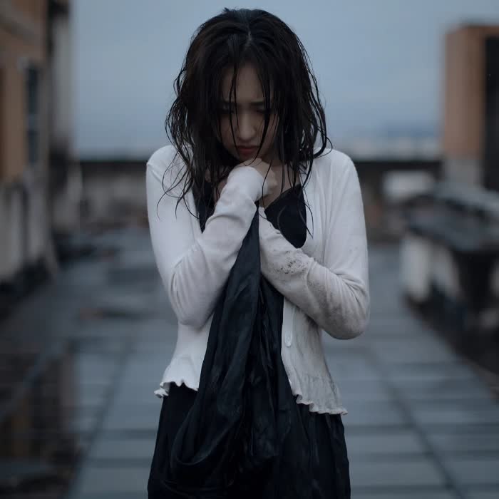 头发凌乱伤感女人头像图片