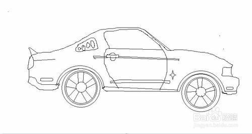 画野马跑车简笔画