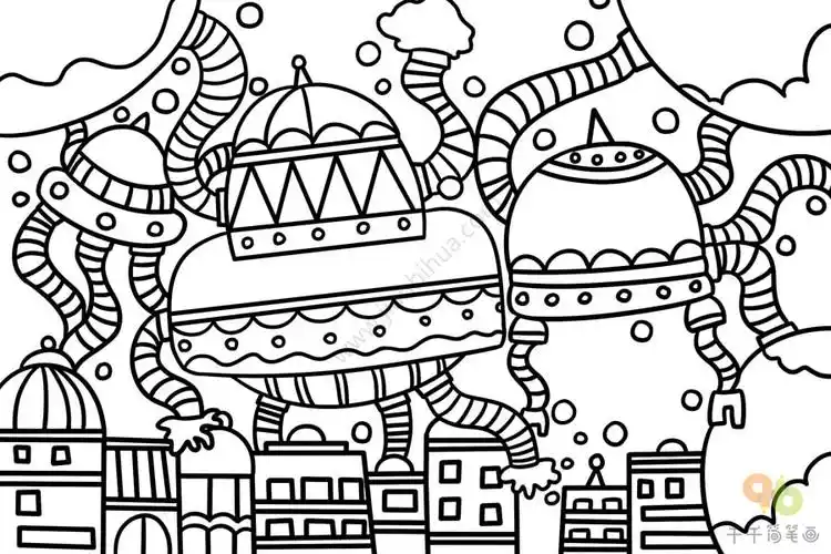 儿童科学幻想简笔画图片