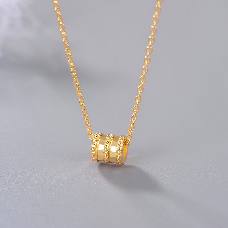 中银金行彩金项链女18k金项链玫瑰金吊坠小蛮腰项链弹簧吊坠送礼