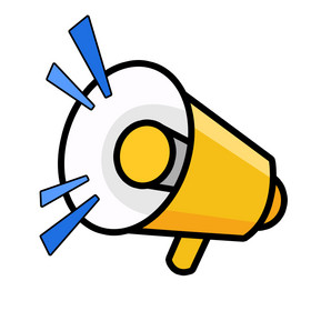 黄色扁平喇叭通知表情包gif