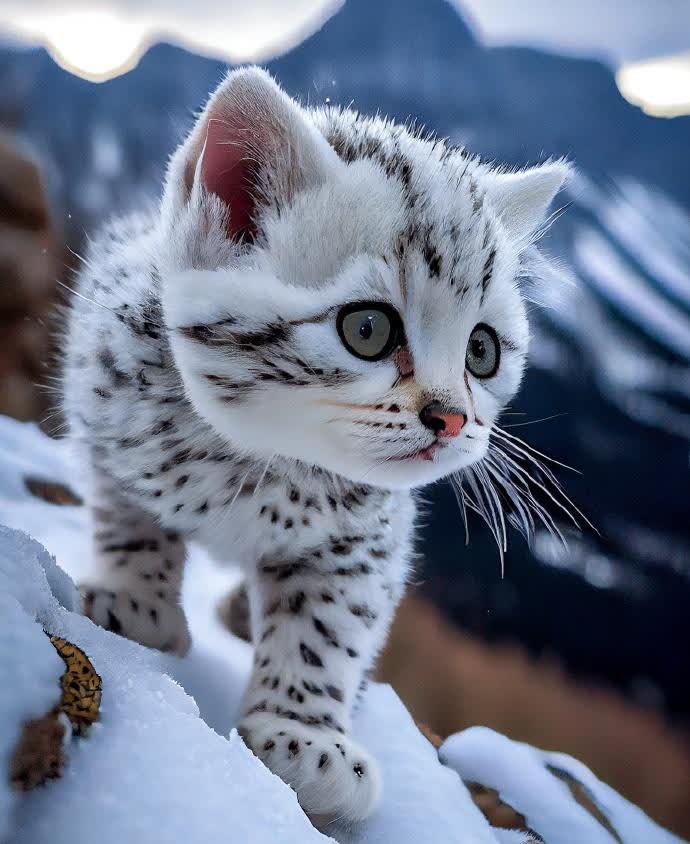 可爱的雪豹宝宝[左捂脸]