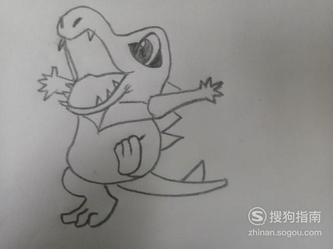精灵宝可梦里面的小锯鳄简笔画