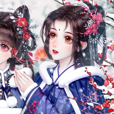 高清最火的闺蜜头像二次元两张图片