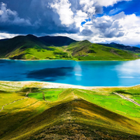 西藏羊卓雍措高清风景头像图片