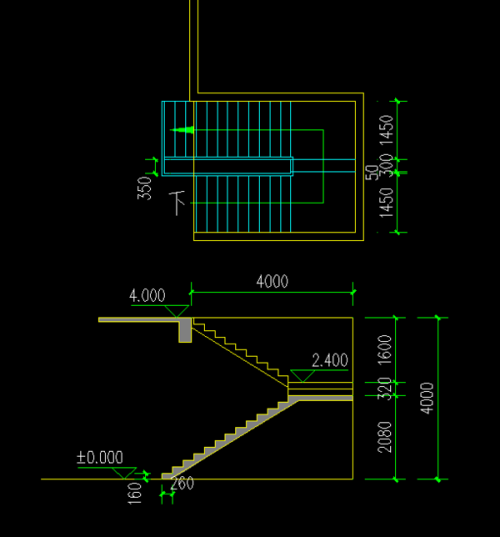 宽2,5米,进深长4米,楼层高4米,如何设计楼梯间?