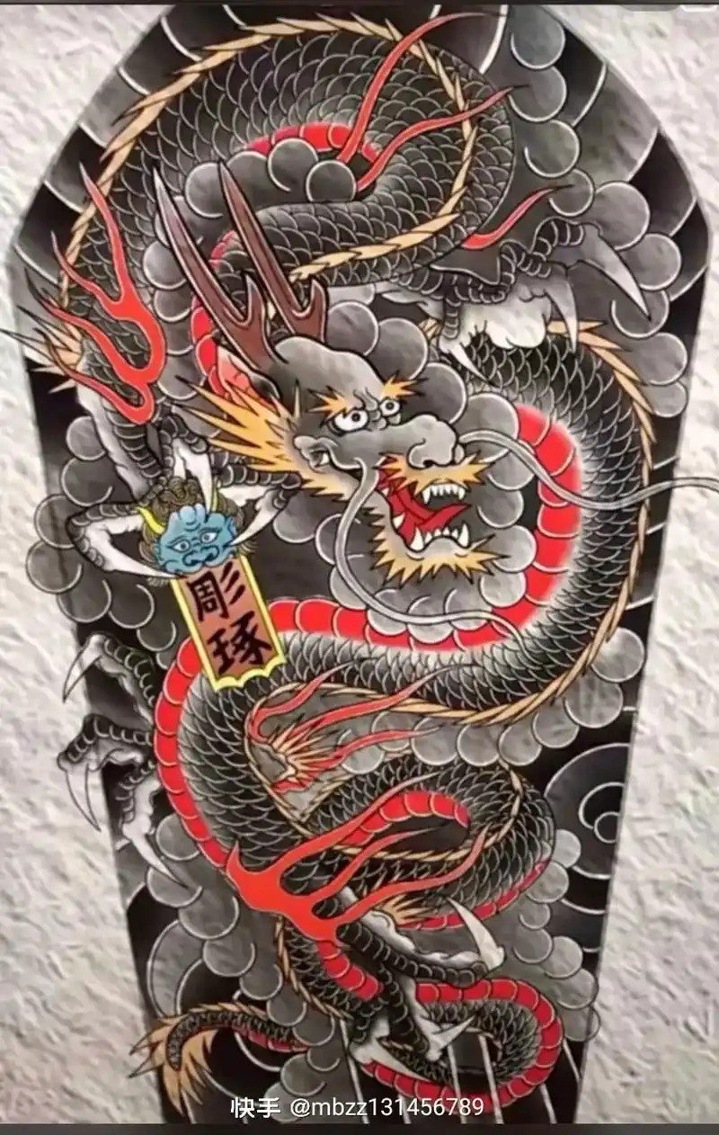 盘龙腿纹身 #纹身手稿 推荐#日式老传统 #老传统 - 抖音