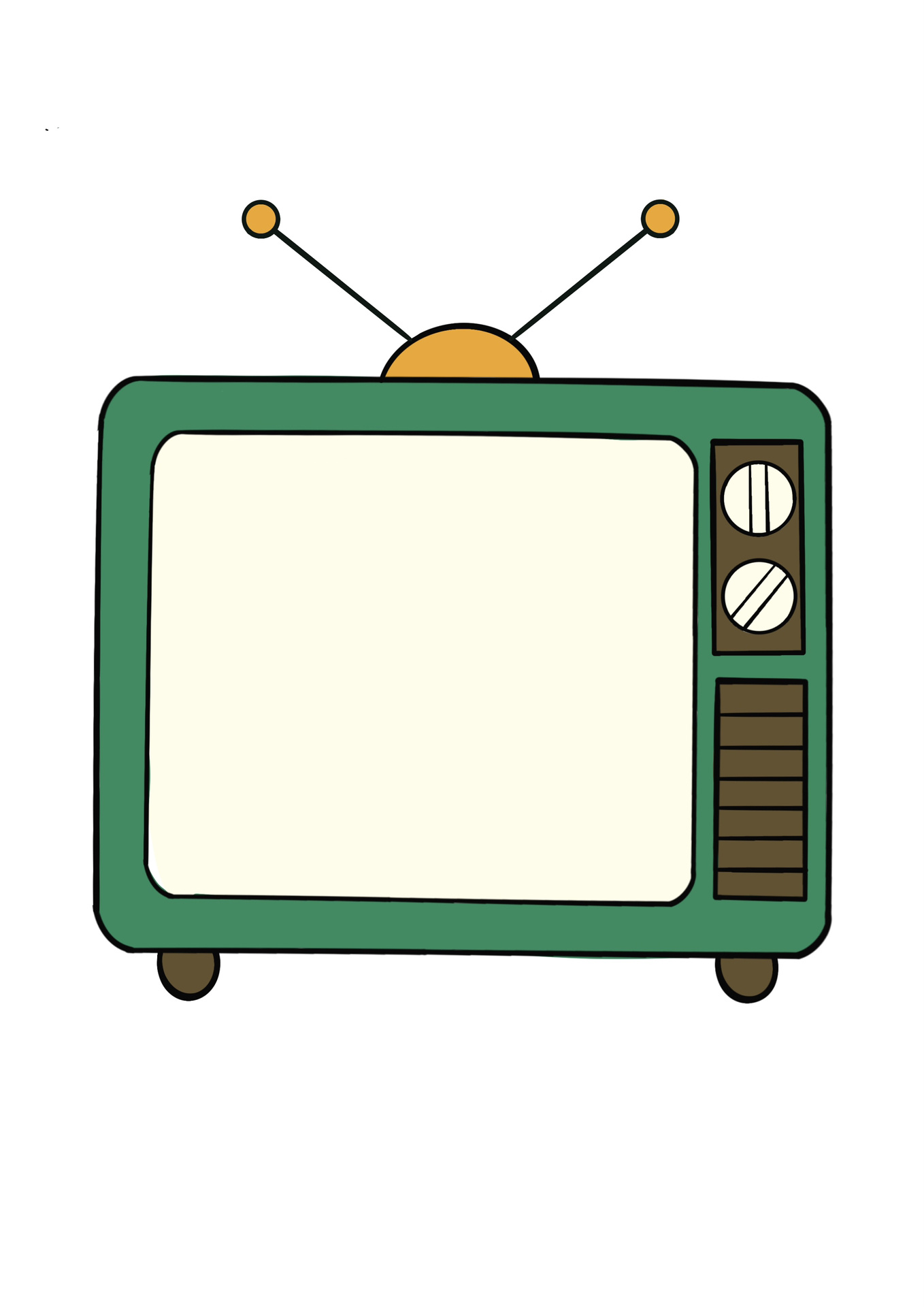 简笔画教程分享 复古电视机