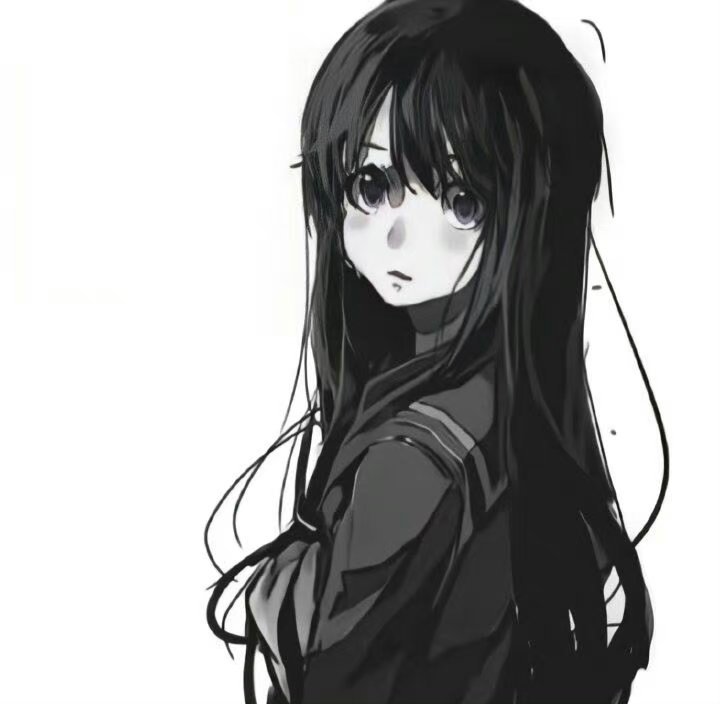 黑白女头像伤感高冷丧系图片 很丧的动漫头像女生