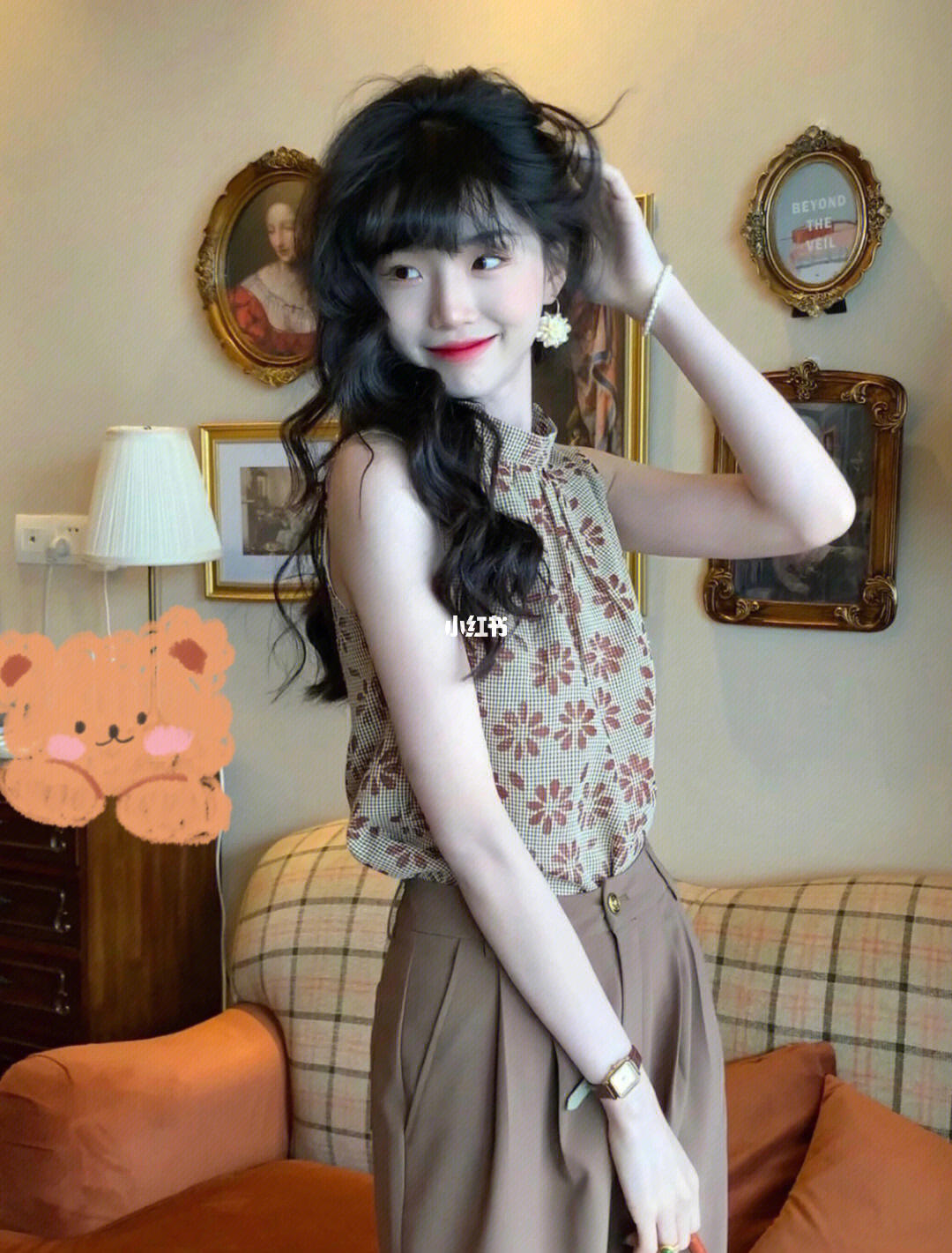 适合方脸圆脸扎散法式卷发