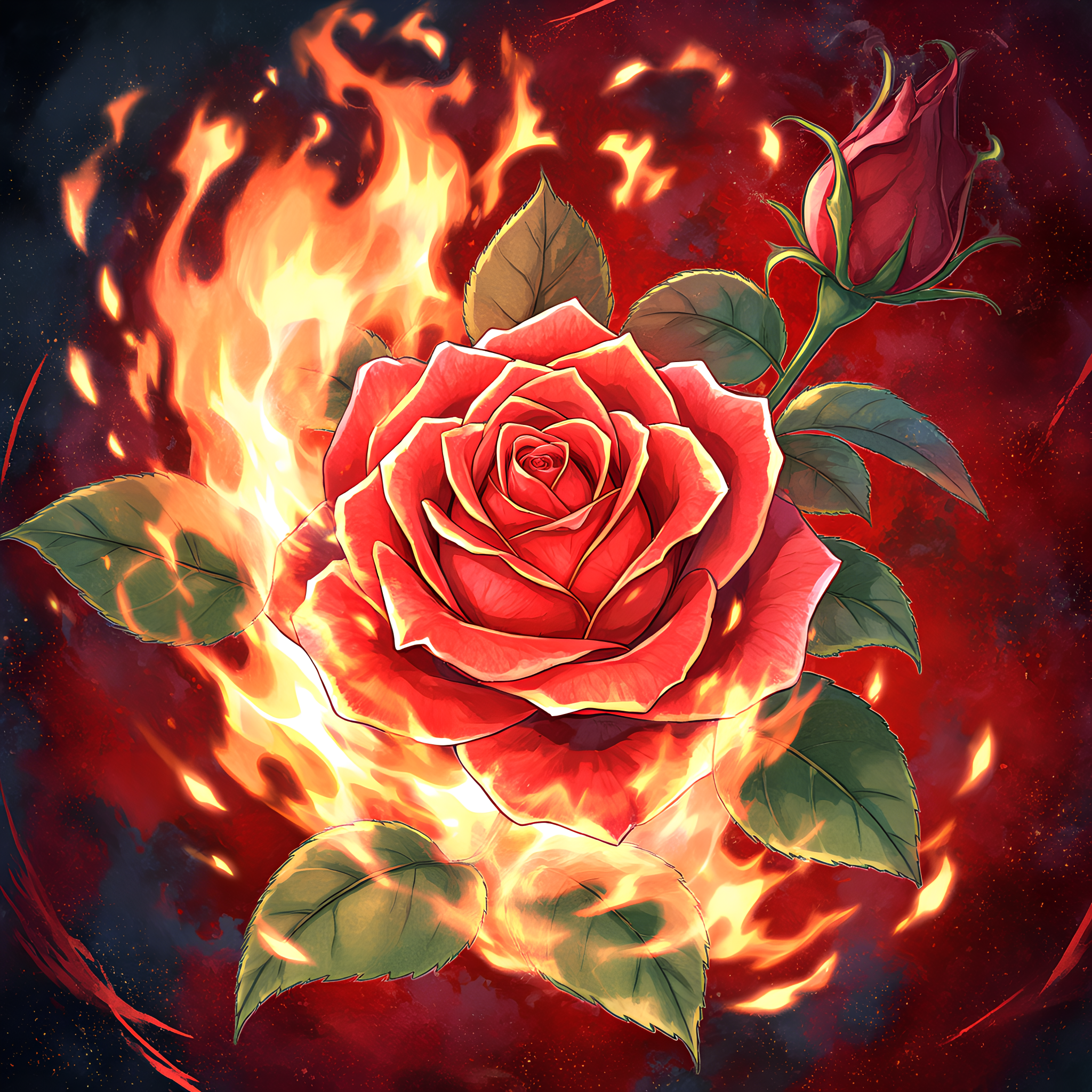 火烧玫瑰头像🔥🌹,独特魅力