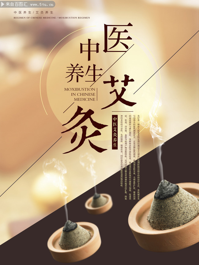 中医艾灸养生宣传海报