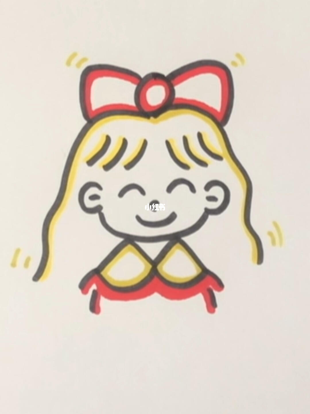 用三个汉字八画出可爱的小女孩#可爱简笔画  #简笔画  #画画的日常