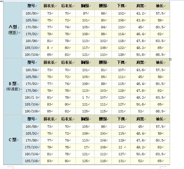 身高170体重55公斤穿什么尺码的正装