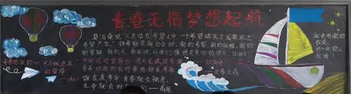西安市鄠邑区第一中学教育联合体开展"青春无悔,梦想起航"主题黑板报