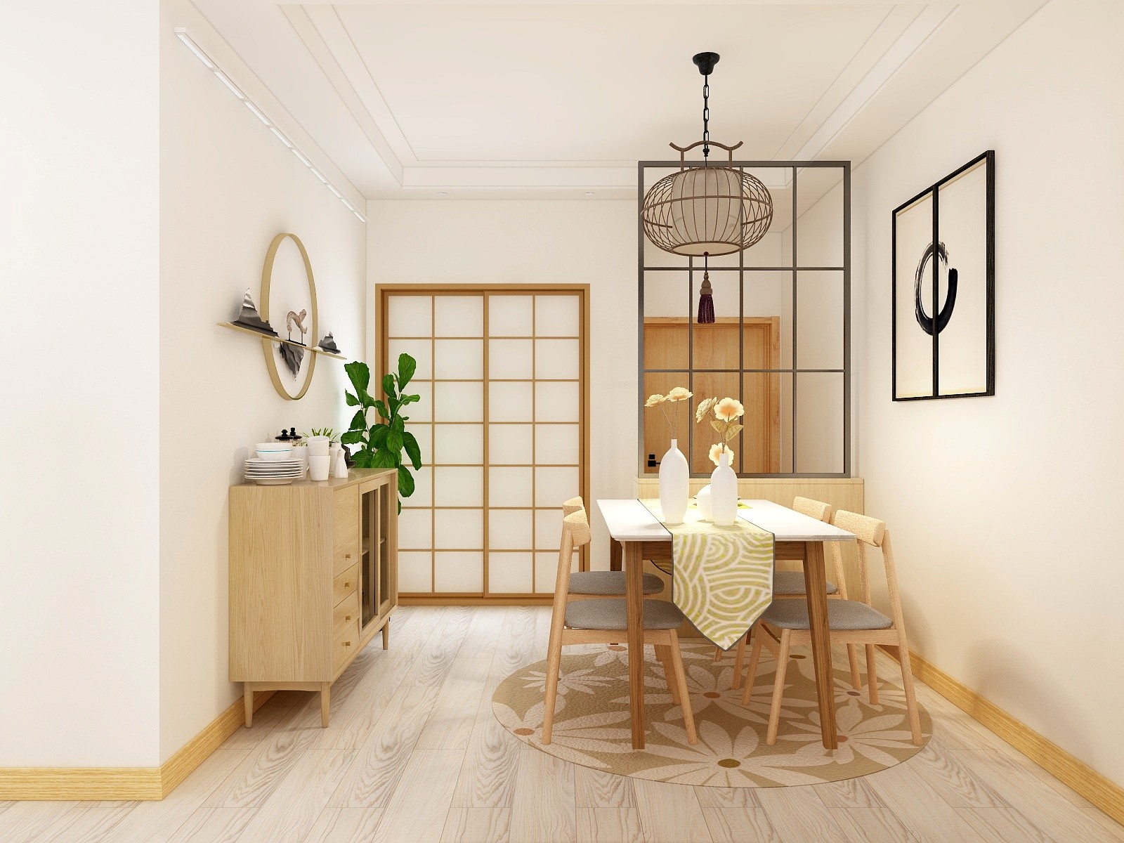 装修效果图_72平日式原木风设计装修案例效果图-齐家典尚装修