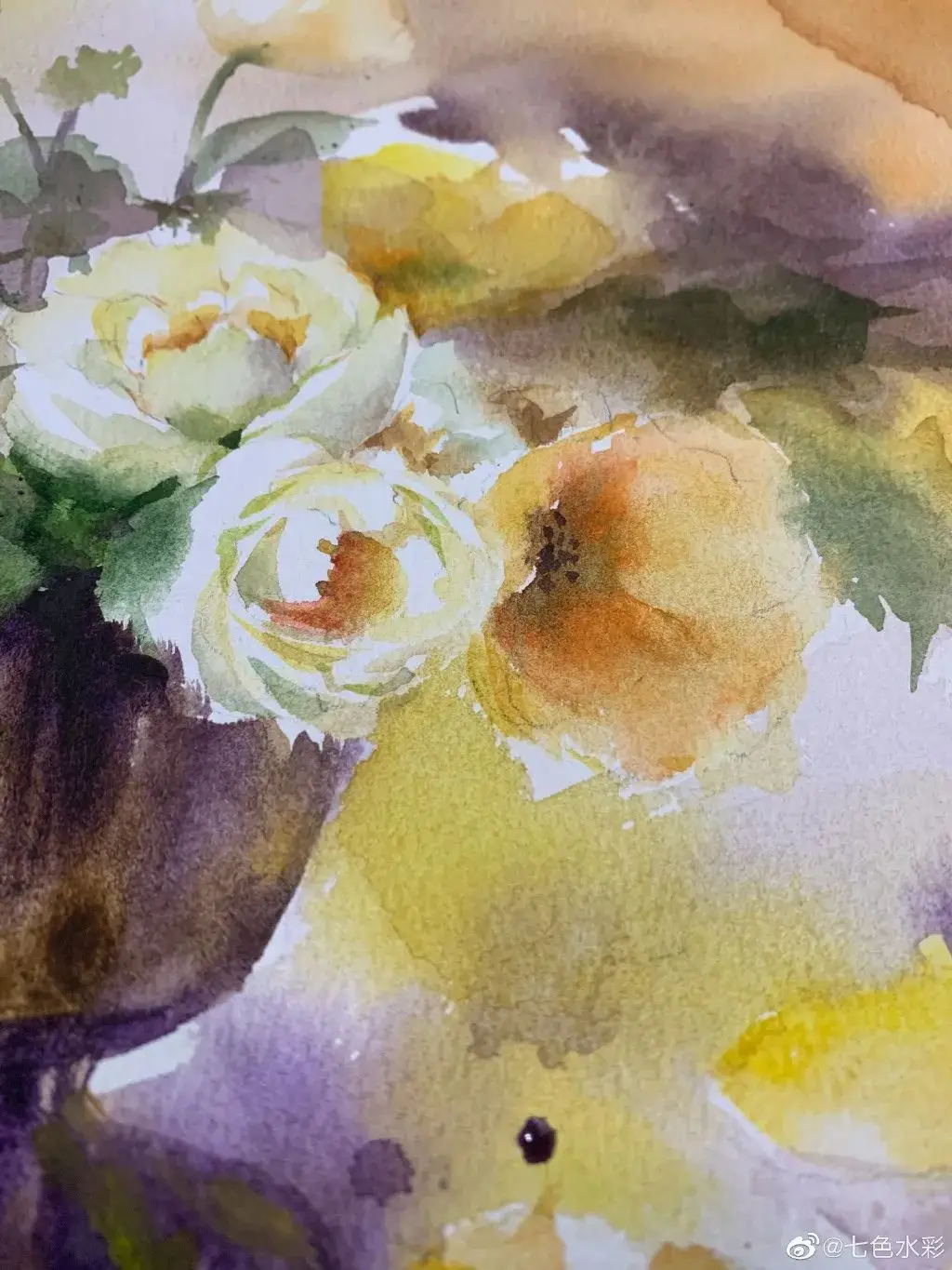 干货手把手教会你画出朦胧意境美的水彩花卉这色调简直美爆了