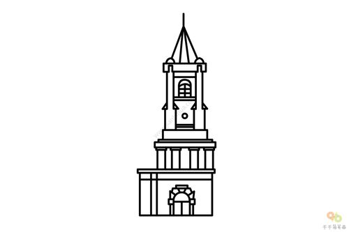 简笔画对称的建筑