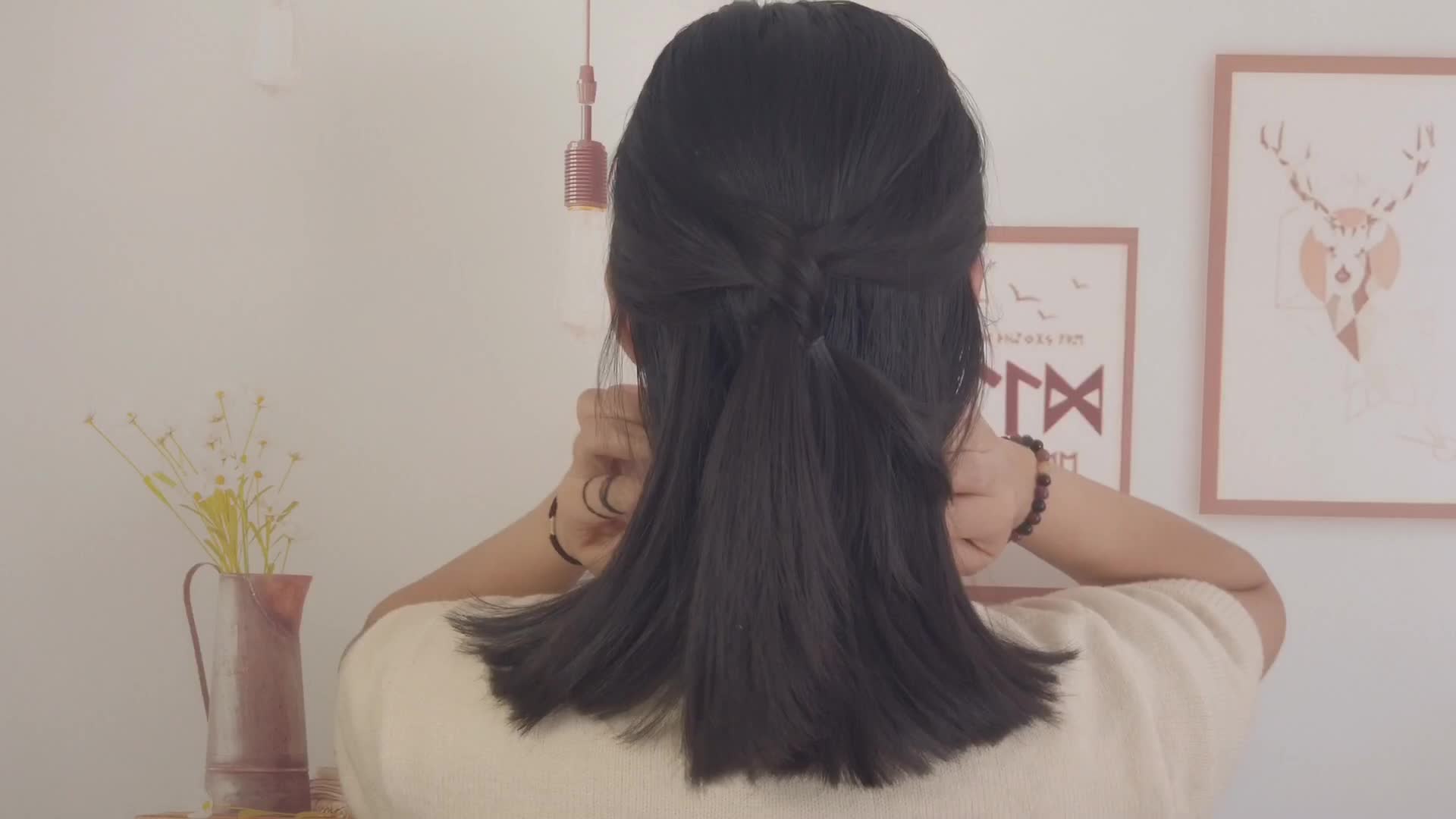 冬天最流行的半披发型扎法省时省力好打理懒人的最爱