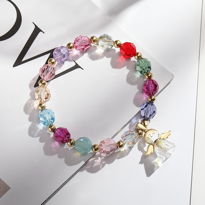 儿童手链串珠diy奥地利水晶手串小天使原创闺蜜手链
