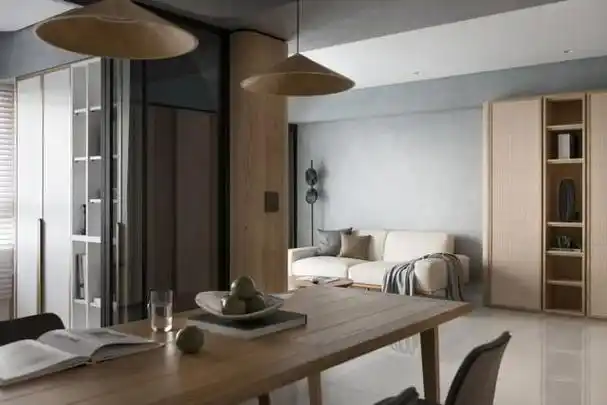 100平无主灯现代轻奢装修风格(100现代简约原木风)(10)