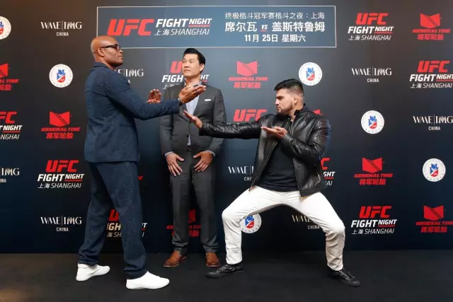 "蜘蛛人"席尔瓦,盖斯特鲁姆亮相上海 ufc格斗之夜上海