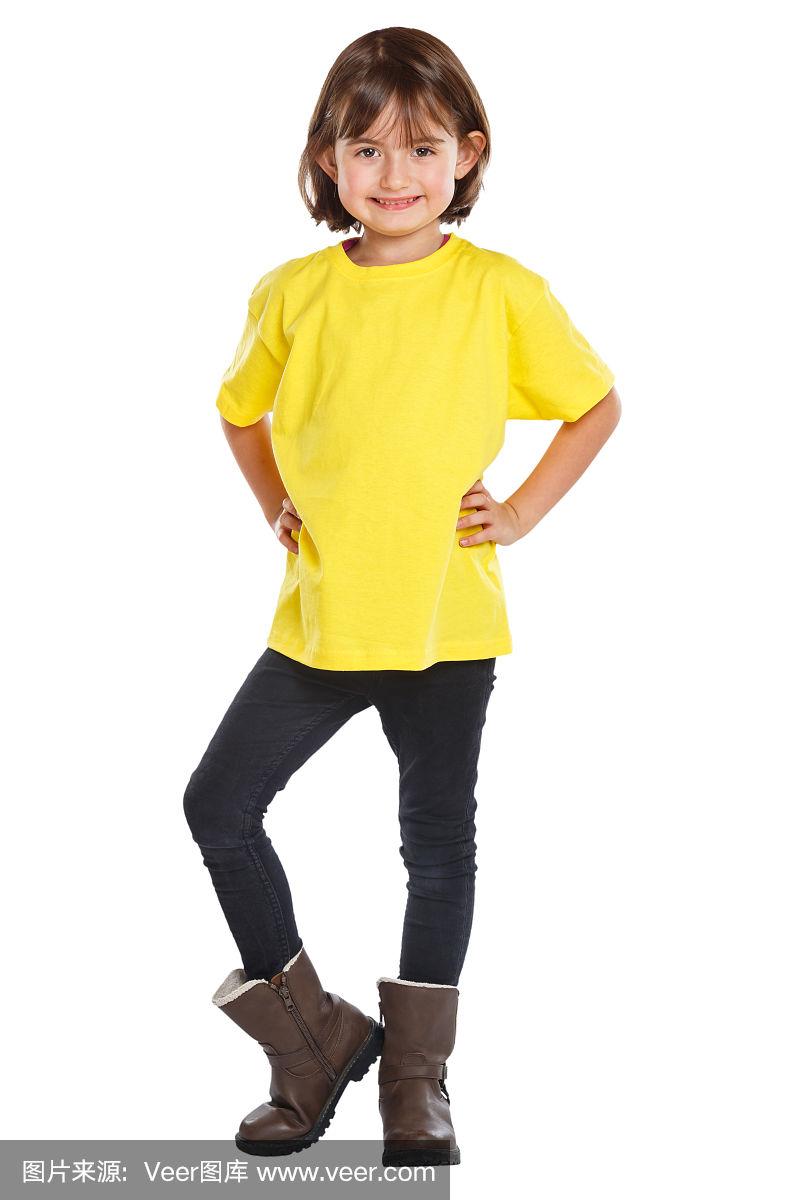 肖像,儿童,全身像,女孩,白色