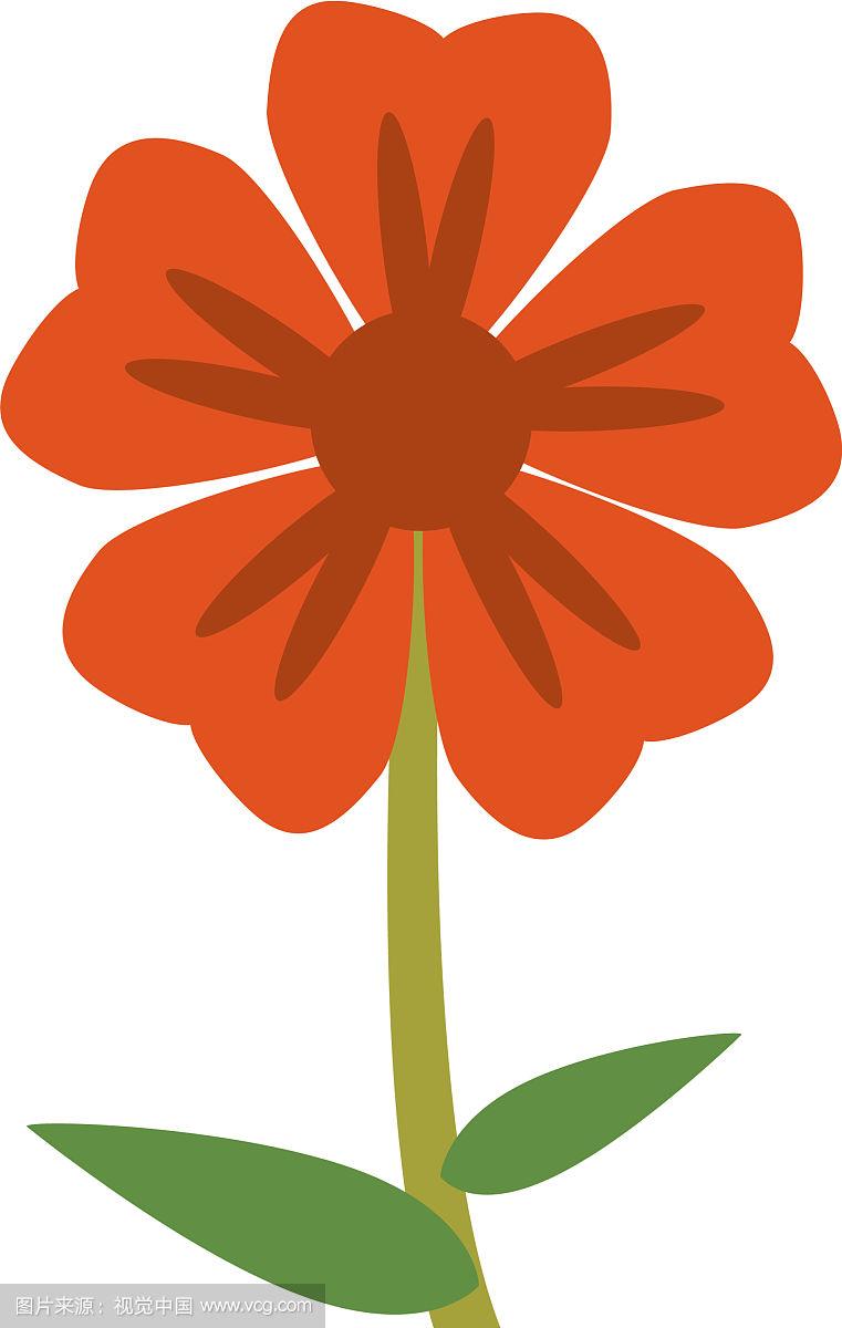 美丽的花朵卡通孤立
