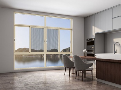 74系列单体上下带副头4扇推拉网窗