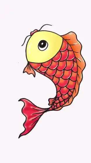 锦鲤简笔画#年年有鱼 #鱼跃龙门 #新年主题画 #儿童简笔画 #简笔画