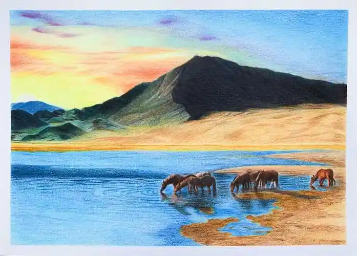 丘小州彩铅风景1班作品集