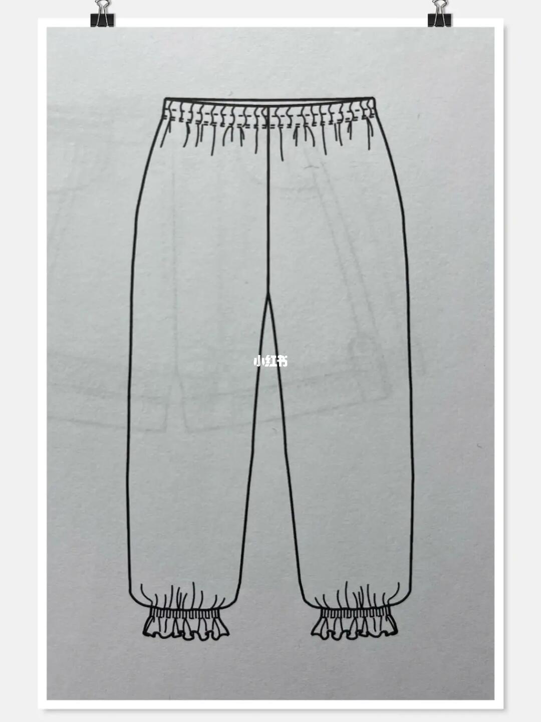 儿童一片式连片式灯笼裤防蚊裤裁剪图